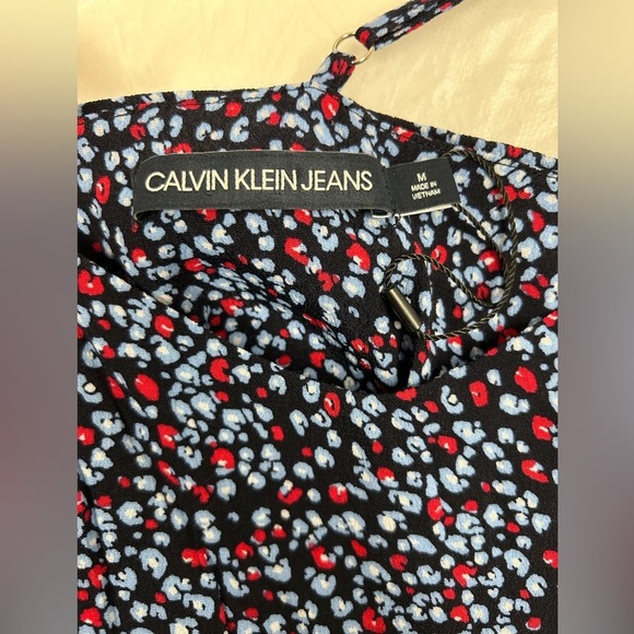Calvin Klein Jeans Women's Floral Print Adjustable Strap Skater Mini Dress NWOT - Picture 4 of 9